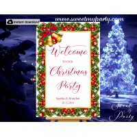 Christmas Party Welcome Sign,Holiday Party Welcome sign,(008ch)